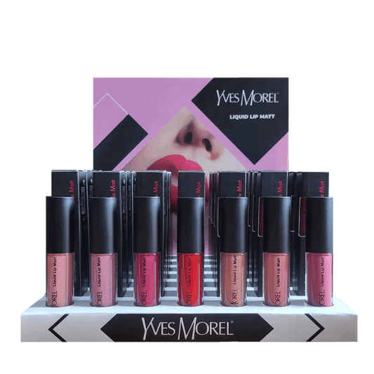 42 Pcs Liquid Lip Matte Lip Makeup Counter Display - Set1 Liquid Lip Matt : Total 42 Pcs - 7 Colors - 6 Pcs/Each + Testers