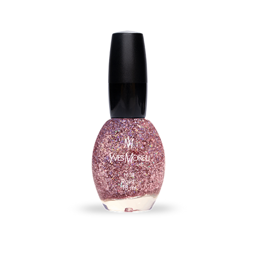 Nail Polish 502 - Copper Rose Pink Glitter